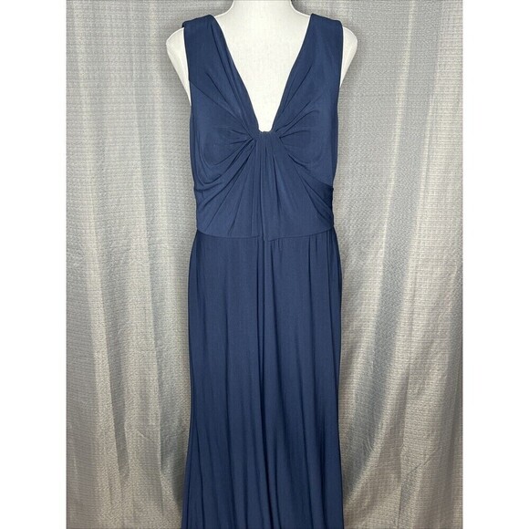 Vera Wang Dress Maxi Bridesmaid Ball Sleeveless Dress Gown Navy Blue Size 12 - Picture 1 of 11